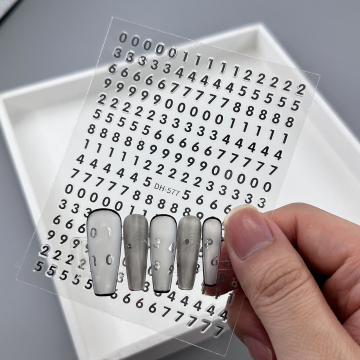 Leidankou 3D -Nummer Nagelaufkleber - Nagelkunstdekorationen