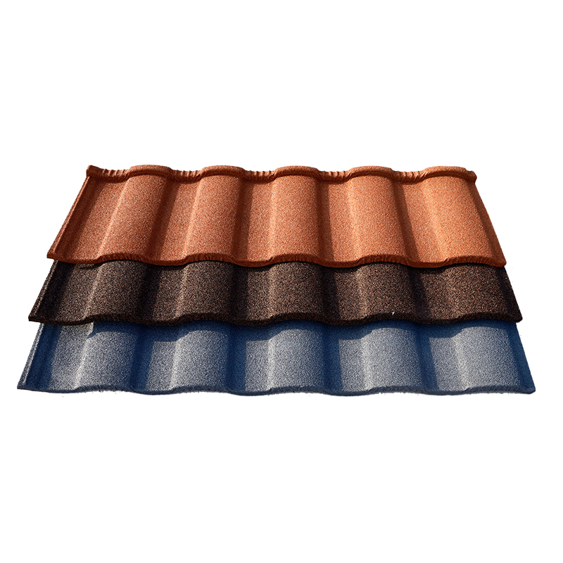 Black red gradient shingle metal roofing tile