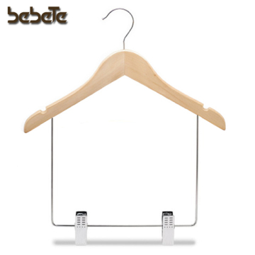 Wooden Top Hangers with Antislip Ribbing