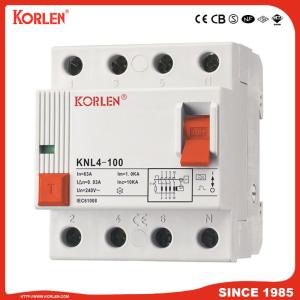 Residual Current Circuit Breaker KNL4-100 100A CE 4P