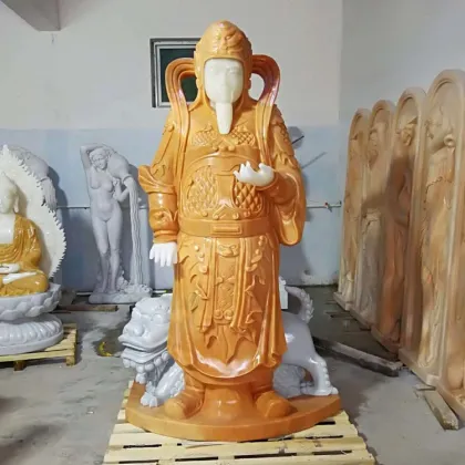 Large Chinese garden marble and jade sitting buddha statue