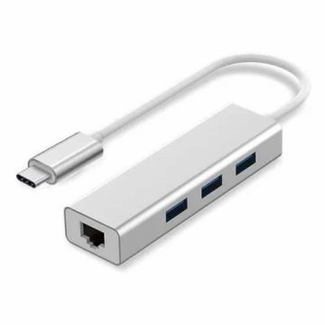 Hub USB-C 4 em 1 USB 3.0 Ethernet
