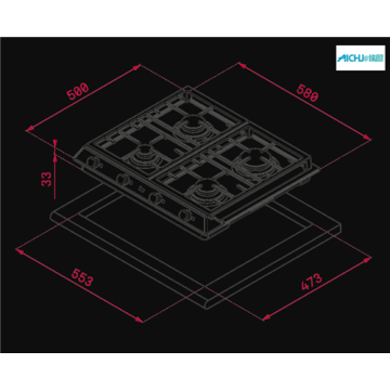 Teka 4 Burner Gas Hob Stainless Steel