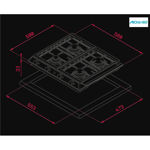 Teka 4 Burner Gas Hob Acciaio inossidabile