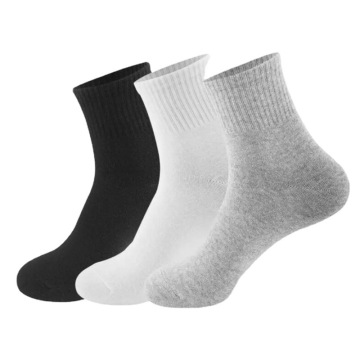 Wholesale White, Black, and Gray Solid Color Cotton Men's Low-Cut Socks