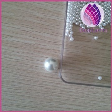 high quality 12mm white no hole gloss glass loose pearls