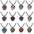 Gemstone Heart Antique Silver Dragon Gemstone Pendant (32x42mm) Necklace 45cm Black Cord