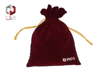 Velvet Drawstring Bag , Red Suede Pouch For Cosmetics , Souvenir