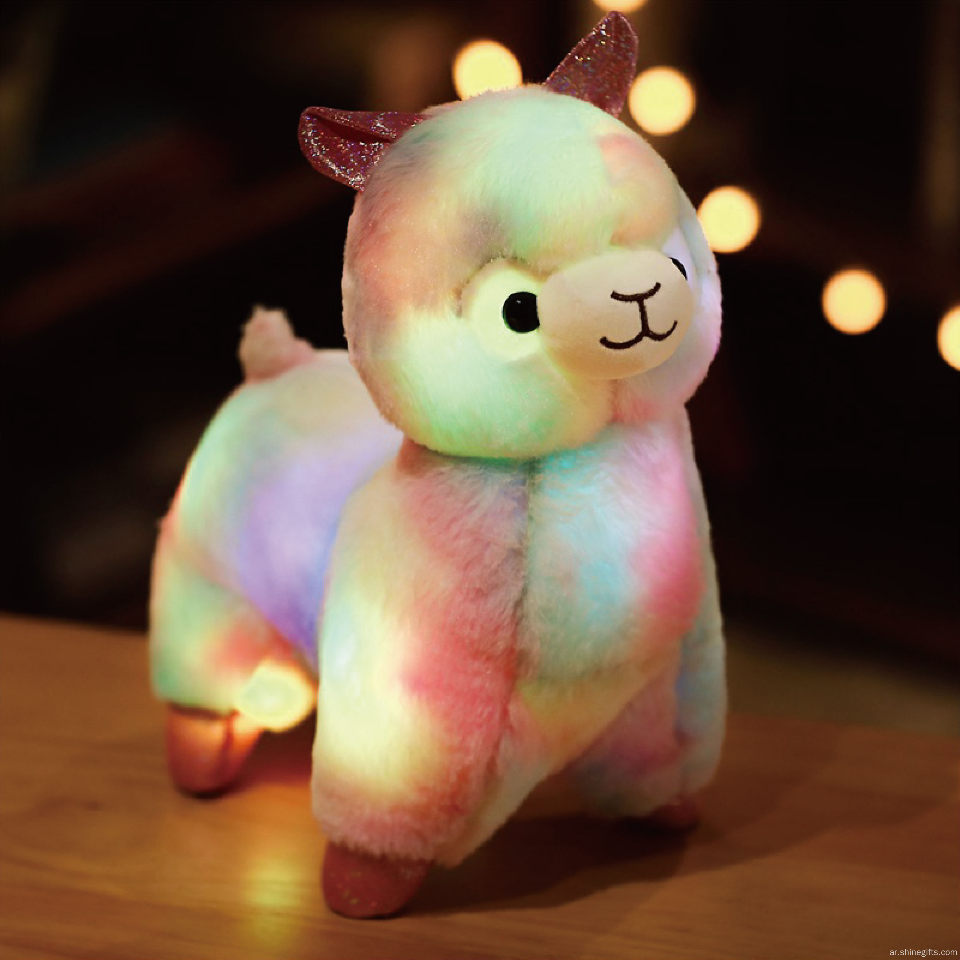 LED LED LED ALPACA PLUSH مع لعبة خفيفة