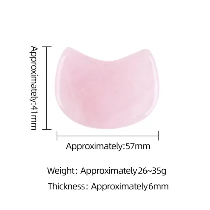 Gemstone 60MM Cat Head Gua Sha Board Natural Rose Quartz Facial Beauty Massager Crescent Moon Small Cat Crystal Gua Sha Board