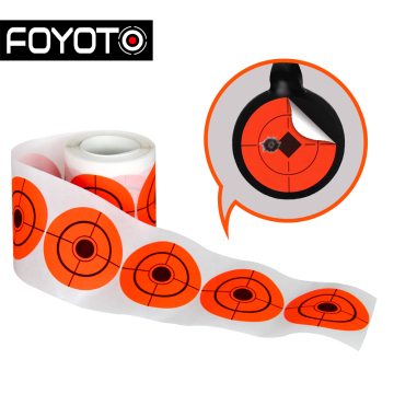 Neon Orange Self-Adhesive Bullseye Shooting Targets - 250pcs/Roll for Training