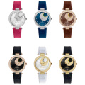 Padrão de lua brilhante Sunray Dial Dial Woman Watch