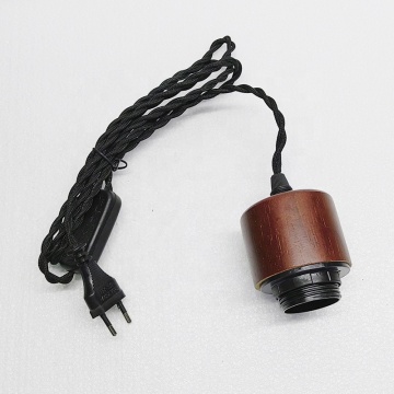 Retro EU UK US Plug Hanging Light E27 Lamp Holder with Button Switch