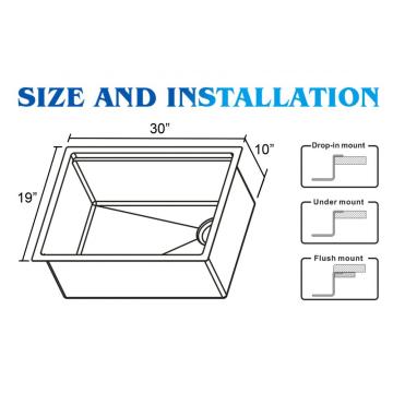 Sink tal-kċina 30inch undermount sink tal-istainless steel