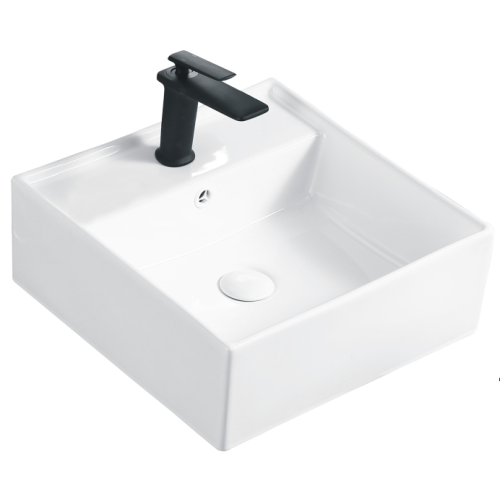 Counter Top Basin Square Ceramic Basin With Hole For Faucet Supplier