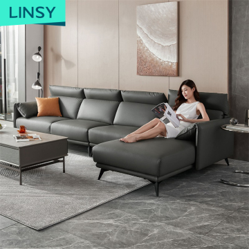High End Top Grain Leather Sofa Set S186 - Linsy Leather Three Seater Sofa