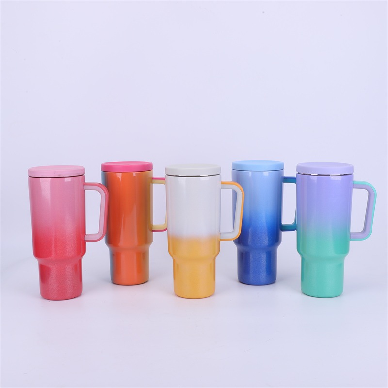 Gradient Rainbow Paint Vacuum Handle Car Cup