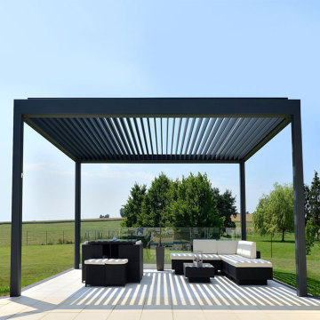 Intelligent Electric Louver Pavilion for Sun and Rain Protection