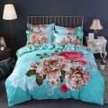 Bright color flower printed bedding set