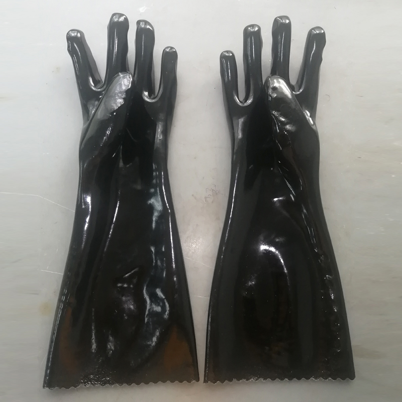 Durawear 18" Length Black PVC Coated Glove, Smooth Finish