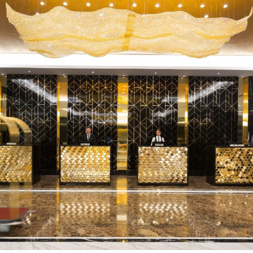 Gold hotel hall led chandelier pendant light