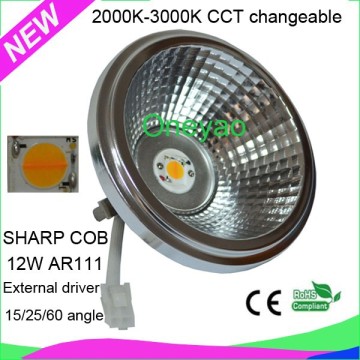 made with SHARP COB RA96 R9 93 12W 2000K to 3000K AR111
