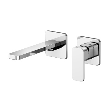 Wall-mounted basin mixer square