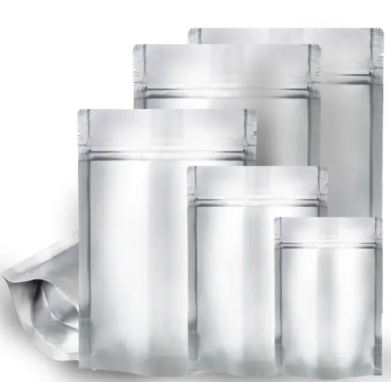 Wholesale Price Silver Aluminum Foil Vacuum Packing Bag Food Storage Sealer Maylar Bag Stand Up Pouch With Window
