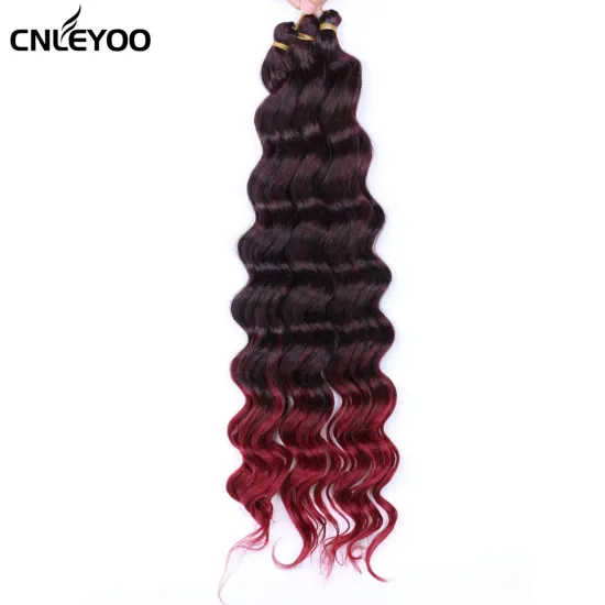 Mixed Red Deep Wave Bulk Hair 20 Inch Pretwisted Deep Hair Crochet Braids For Women