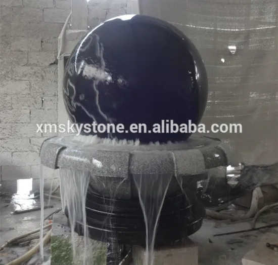 with map polished black rolling ball water fountain