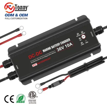 36V 10A DC to DC Marine Battery Charger for AGM, Flooded, and Lithium Batteries