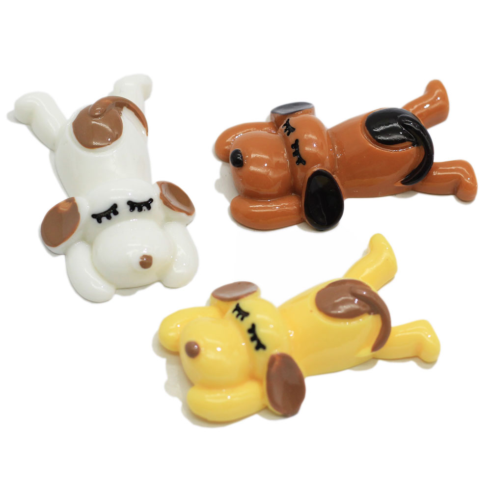 متعدد الألوان صغير الكلب على شكل الراتنج كابوشون للأطفال لعبة اليدوية الحلي الراتنج الوحل غرفة الديكور الخرز