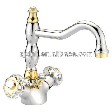 High Quality Dual Handle Brass Kitchen Mixer, Polish and Chrome Finish