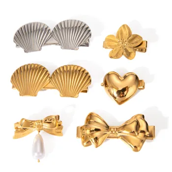 Luoyan Waterproof Shell Beach Bow Heart Pearl Flower Clip Stainless Steel Hair Accessories: Stylish and Practical Haircare Solution