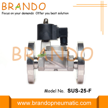 24VDC 220VAC 1 &#39;&#39; Válvula solenoide de acero inoxidable con bridas