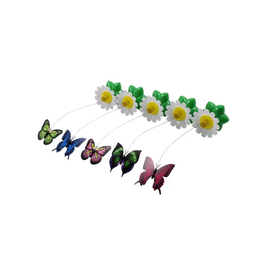 variolated Electric flying butterflies around flowers for Cat Teaser