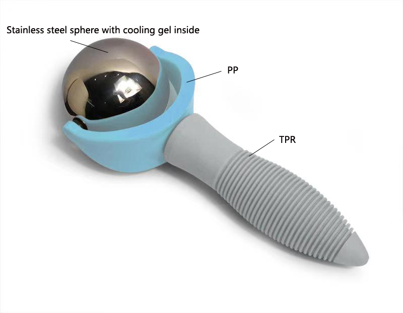 Fábrica Em Estoque Inoxidável Facial Manual Facial Bola de Massagem com Gelo