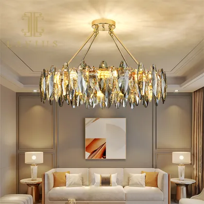 Hot Selling Villa Golden Crystal Chandelier Pendant