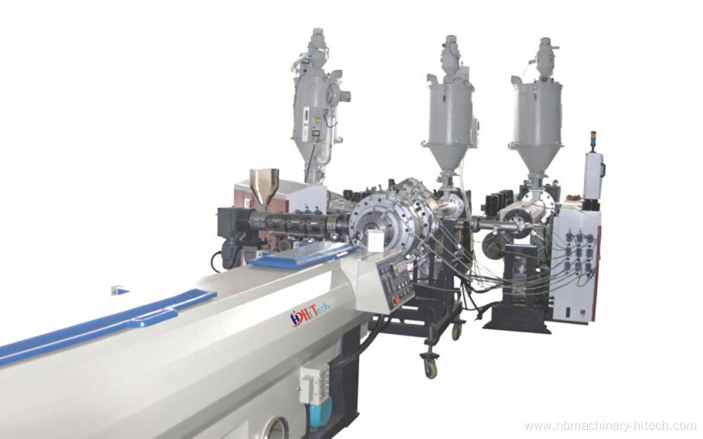 Three-layer co-extruded PP/PE pipe production machine line