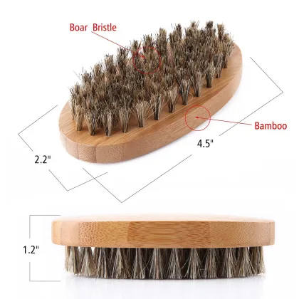 6PCS Beard Care Set: Boar Bristle Brush, Pearwood Comb, Mustache Comb, Nose Hair Scissors
