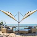 Outdoor double headed solarRoman umbrella