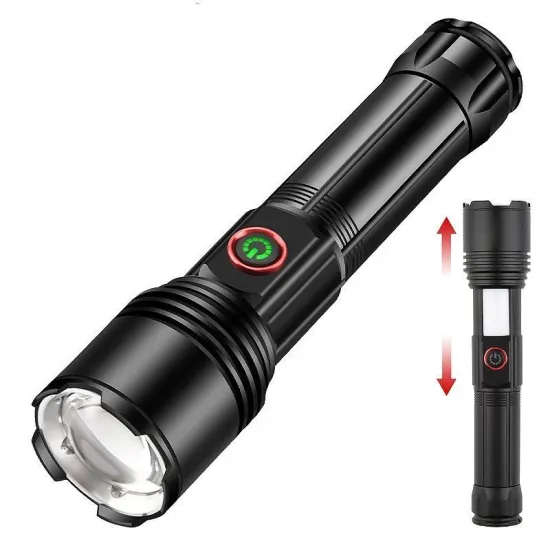  rechargeable tactical flashlight with USB-C charging and power bank function