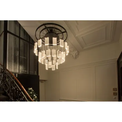 Luxury Modern Grand Cru Hand Made Glass Ring Pendant Chandelier
