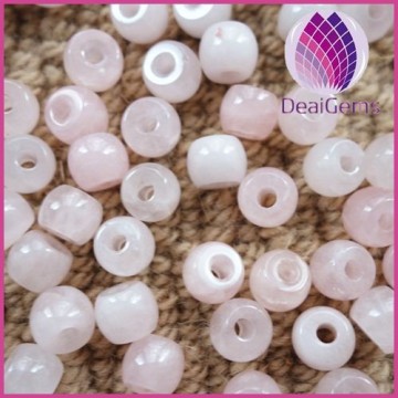 8x10mm drum design rose quartz loose beads