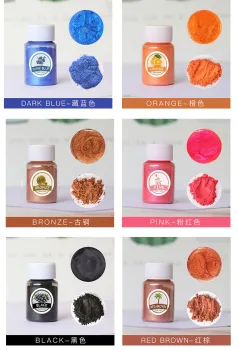 24 color Mica pearlescent color pigment powder