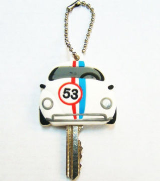 Soft Feeling Silicone Custom Key Covers, Silicone Promotional Key Cap With Cartoon Design
