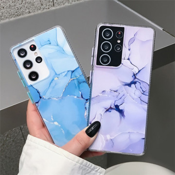 Case di telefono classico di texture in marmo per i modelli Samsung S22 Ultra, S21 Plus, S20 Fe, A52, A72, A32 5G, A51, A71 e Note 20 Ultra
