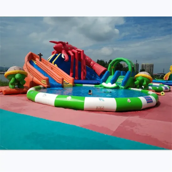 Hot Selling Lobster Theme Inflatable Water Park with Slide and Pool