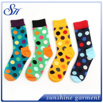 happy dots socks man dress socks custom logo