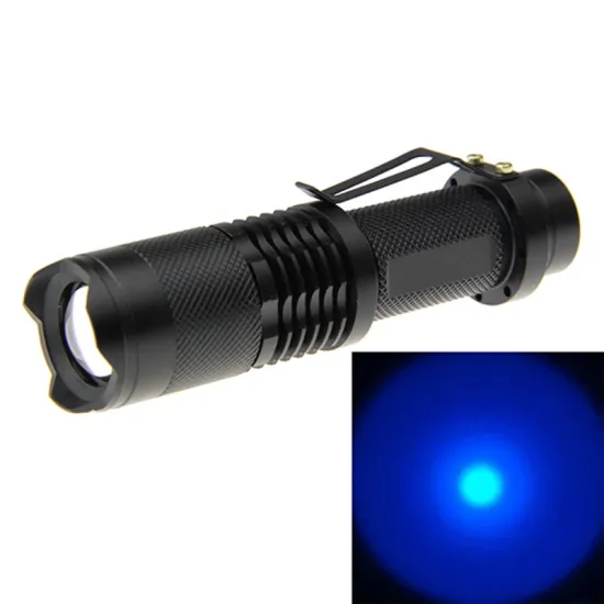 Waterproof LED Flashlight UV 365nm 395nm Portable Zoom Mini Torch